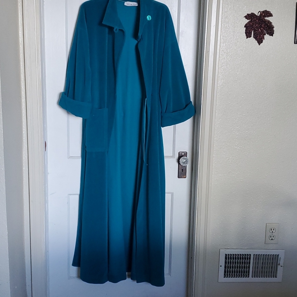 Soft teal robe dressing gown valour